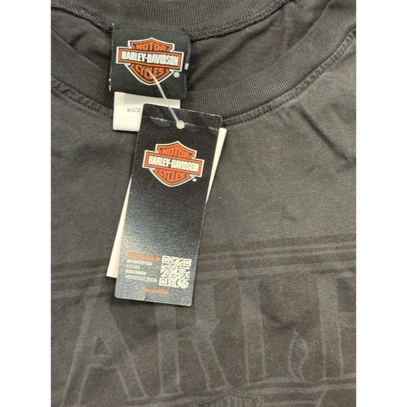 Harley-Davidson Deluxe‎ Of  Sundance, WY Black T-shirt Raw Edge Men's Small - Picture 5 of 8